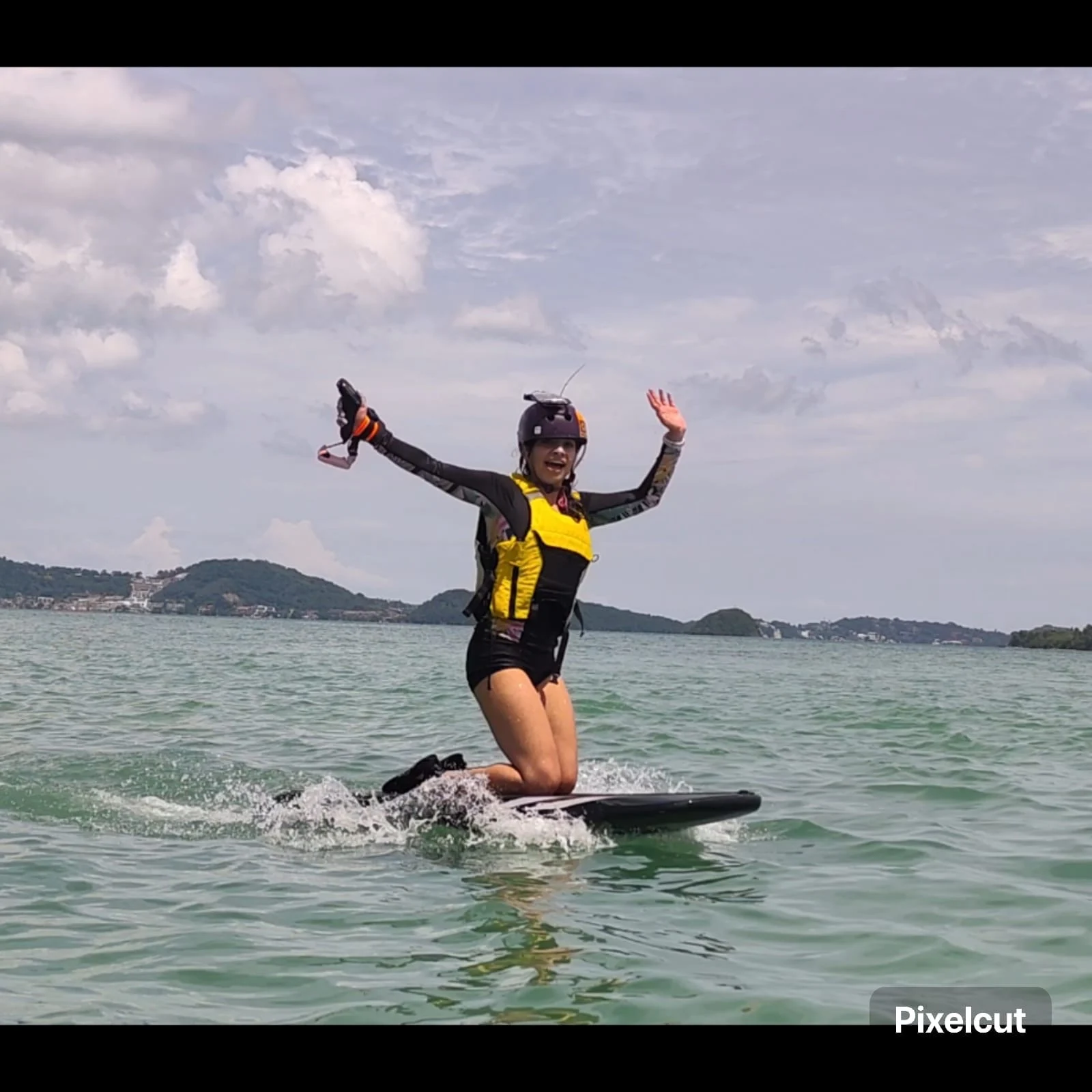 Student balancing on a foil board off Phuket