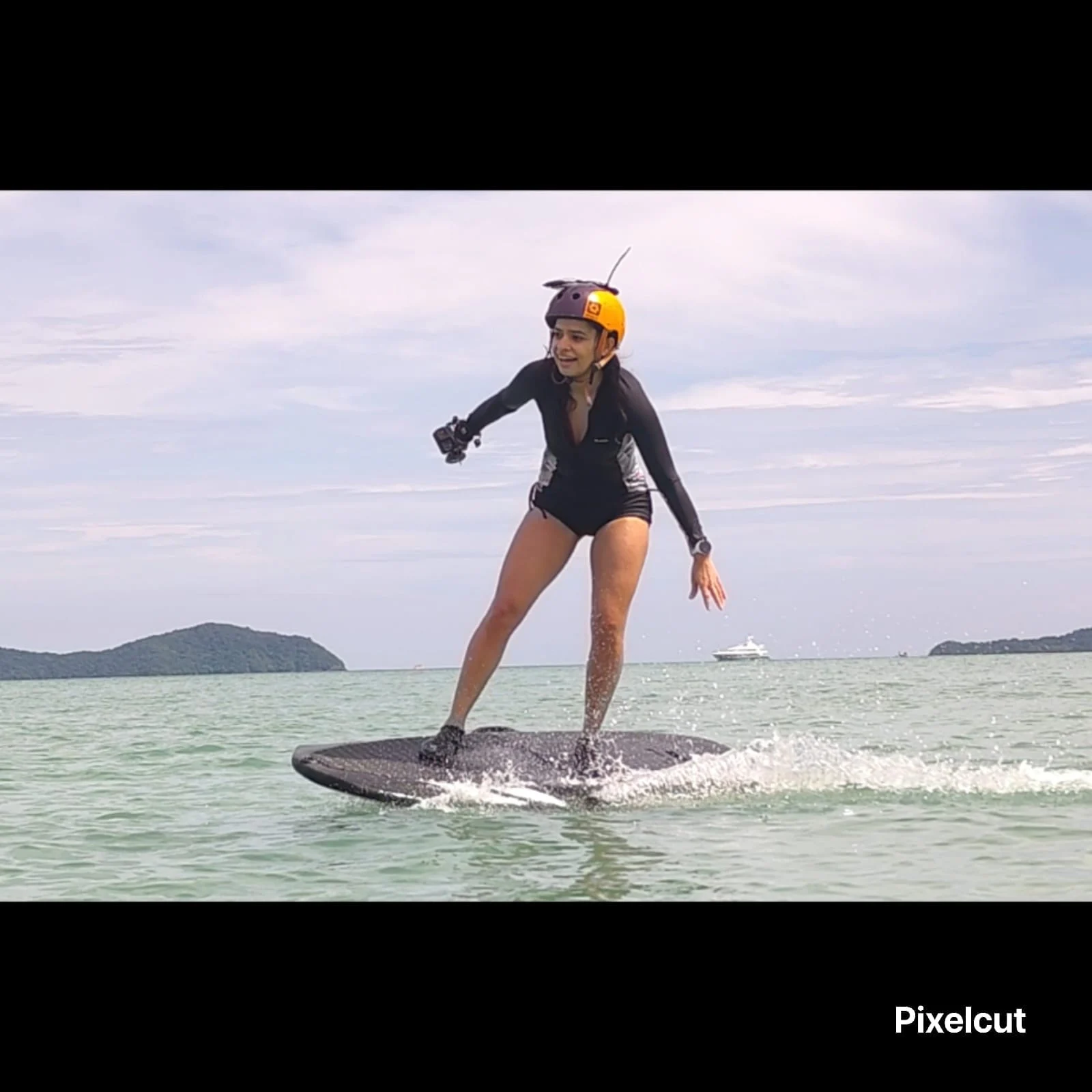 Rider foiling on the water in Phuket